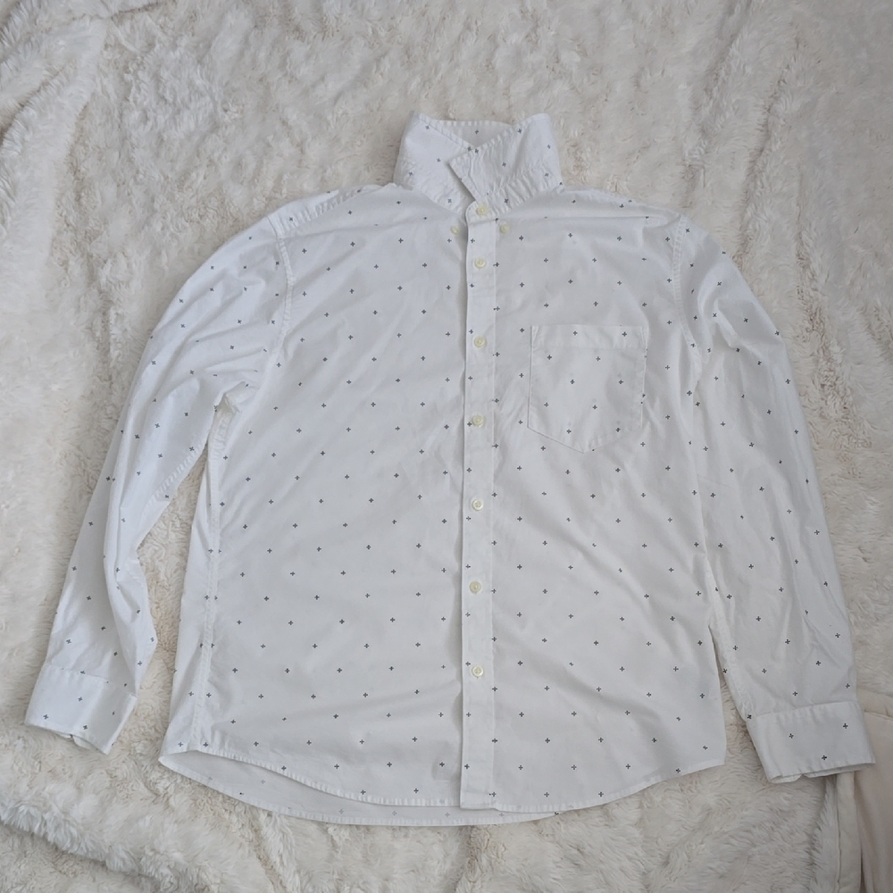 White Polka Dot Men's Shirt